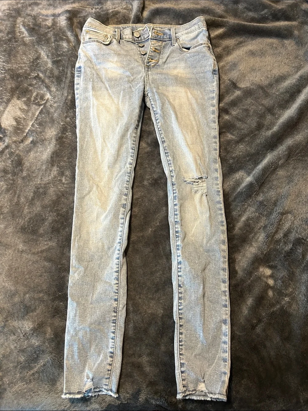 Old Navy Light Blue girls rockstar super Skinny Jeans - Button Fly 14